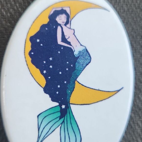 Mermaid Moon Brooch Pin - Picture 2 of 3